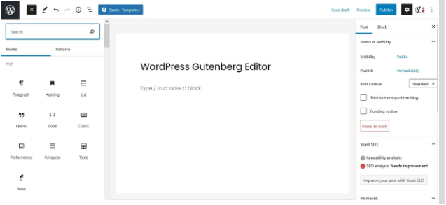 Image showing Gutenberg editor